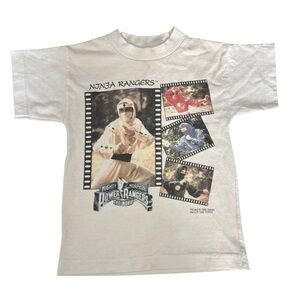 Vintage 90s power rangers ninja T-shirt kids retro nostalgia